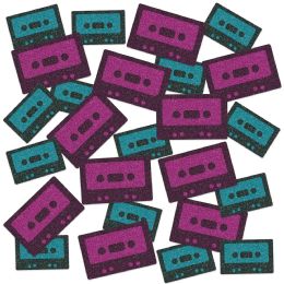 12 Units of Cassette Tape Deluxe Sparkle Confetti Cerise & Turquoise - Streamers & Confetti