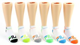 Kid's Fila Brand No Show Socks - 6-Pair Packs (size 6-8)
