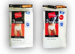 24 Pieces Hanes Men's White Brief - 3 Pack - Mens Underwear