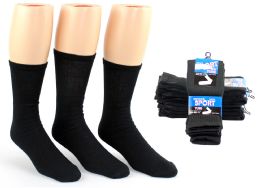24 Units of Men's Athletic Tube Socks - Black - Size 10-13 - Mens Tube Sock