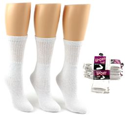 24 of Women's Athletic Tube Socks - White - Size 9-11