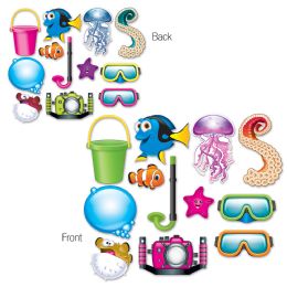 12 Pieces Under The Sea Photo Fun Signs Prtd 2 Sides W/different Designs - Photo Prop Accessories & Door Cover