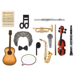 12 Pieces Music Photo Fun Signs Prtd 2 Sides W/different Designs - Photo Prop Accessories & Door Cover