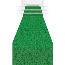 6 Pieces Grass Runner Prtd Polyester W/doublE-Stick Tape - Party Novelties