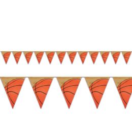 12 Units of Basketball Pennant Banner AlL-Weather; 12 Pennants/string - Party Favors