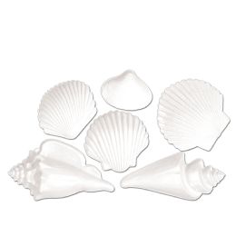 12 of White Plastic Seashells