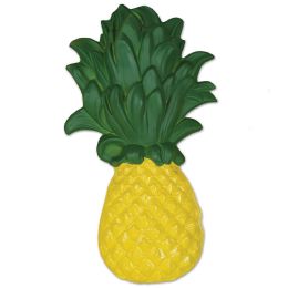 24 Pieces Plastic Pineapple Yellow W/green Print - Party Supplies