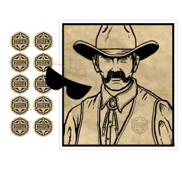 24 Units of Pin The Badge On The Sheriff Game Blindfold Mask & 10 Badges Included - Party Favors