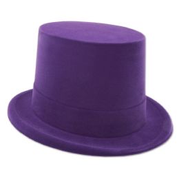 24 Units of Purple Velour Topper One Size Fits Most - Party Hats & Tiara