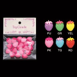 12 Wholesale Acrylic Rhinestone Strawberry Red