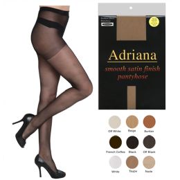 60 Pairs Adriana Fashion Sheer Pantyhose In Queens Black - Womens Pantyhose