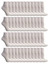 48 Wholesale Yacht & Smith Men's Cotton White Sport Ankle Socks