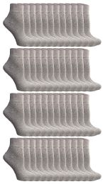 48 Pairs Yacht & Smith Kids Cotton Quarter Ankle Socks In Gray Size 4-6 - Boys Ankle Sock