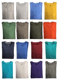 120 Wholesale Mens Cotton Crew Neck Short Sleeve T-Shirts Mix Colors, 3x Large