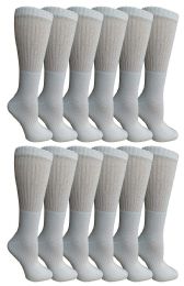 12 Wholesale Yacht & Smith Women's Cotton Crew Socks White Size 9-11