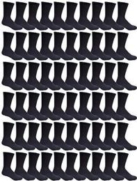 180 Wholesale Yacht & Smith Kids Cotton Crew Socks Black Size 6-8