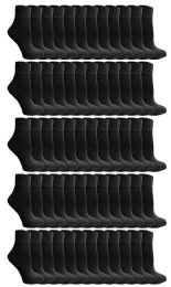 72 Wholesale Yacht & Smith Men's Cotton Quarter Ankle Sport Socks Size 10-13 Solid Black