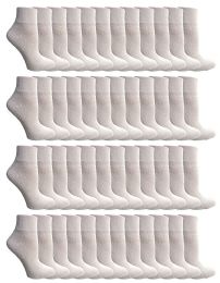 48 Wholesale Yacht & Smith Kids Cotton Quarter Ankle Socks In White Size 6-8