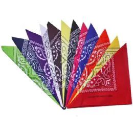 36 of Assorted Color And Prints Cotton Bandanas