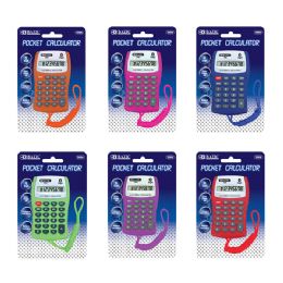 48 Bulk 8-Digit Pocket Size Calculator W/ Neck String