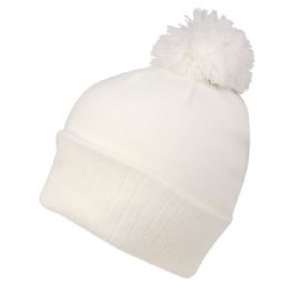 295 Pieces Beanies With Pompom In White - Fashion Winter Hats