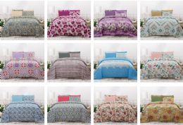 12 of Bedsheet Set In Assorted Prints Full Size