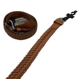 24 Pieces BelT--Braided Brown Large Only - Belts