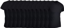 12 Wholesale Plus Size Men Cotton T-Shirt Bulk Big Tall Short Sleeve Lightweight Tees 3X-Large, Solid Black (12 Pack)