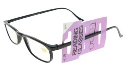 48 Wholesale Black Acrylic Rectangular Reading Glasses