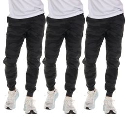 Black Camo Printed Fleece Lined Jogger With 2 Side Pockets Size 2xl