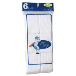 36 Wholesale Boy's Crew Socks Assorted Size 6-8