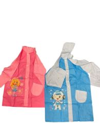 24 Wholesale Boy's Raincoat With Hood Blue Only
