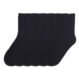 288 Wholesale Boys Basic Black Crew Socks 0-12
