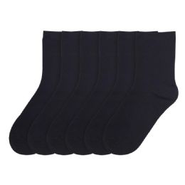 288 Wholesale Boys Basic Black Crew Socks 2-3