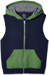 Boys Fruit Of The Loom Fleece Sleeveless Full Zip Hoodie Size X Large