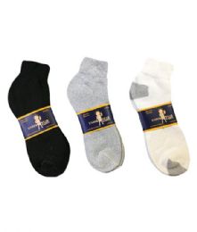 144 Pairs Boys Sport Sock Ankle Size 10-13 In Black - Boys Ankle Sock