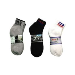 144 Pairs Boys Sports Sock Ankle With Logo In Grey Size 10-13 - Boys Ankle Sock