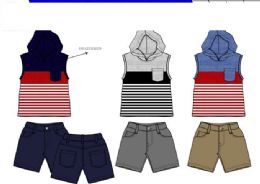 36 Units of Boys Twill Short Sets 3 Colors Size 2-4 T - Boys Shorts