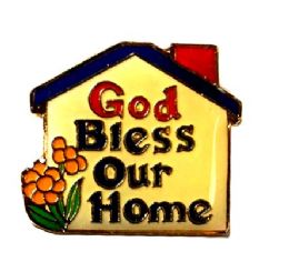 96 Wholesale Brass Hat Pin, "god Bless Our Home"