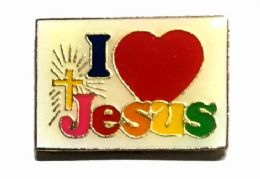 96 Wholesale Brass Hat Pin, "i (love) Jesus"