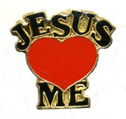 96 Wholesale Brass Hat Pin, "jesus (loves) me