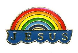 96 of Brass Hat Pin, "jesus" Rainbow