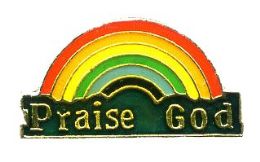 96 Wholesale Brass Hat Pin, "praise God" Rainbow