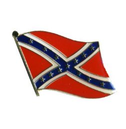 96 Wholesale Brass Hat Pin, Rebel Flag