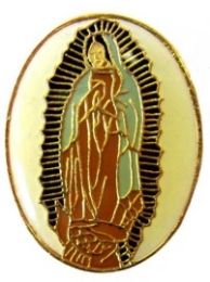 96 Wholesale Brass Hat Pin, Virgen De Guadalupe