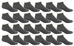 24 Bulk Bulk Pack Men's Cotton Light Weight Breathable No Show Loafer Socks, Solid Gray Size 10-13