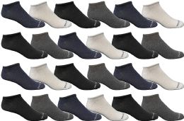 24 Pairs Bulk Pack Womens Light Weight No Show Low Cut Breathable Socks, Solid Assorted Colors, Size 9-11 - Womens Ankle Sock
