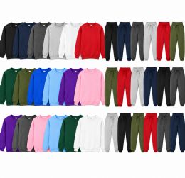 Cotton Fleece Joggers And Crew Neck Sweat Shirts Size L