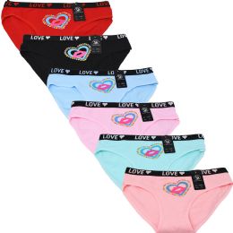 48 Pieces Cotton Panties Graphic Print In Assorted Colors Large - Womens Panties & Underwear