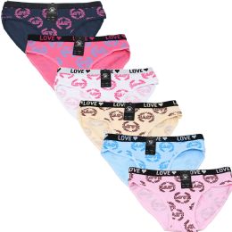 48 Pieces Cotton Panties Graphic Print In Assorted Colors Large - Womens Panties & Underwear